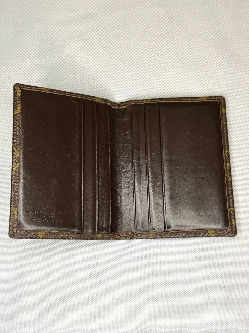 Louis Vuitton Vintage Monogram Bifold Wallet Card Holder Brown Leather Wallet